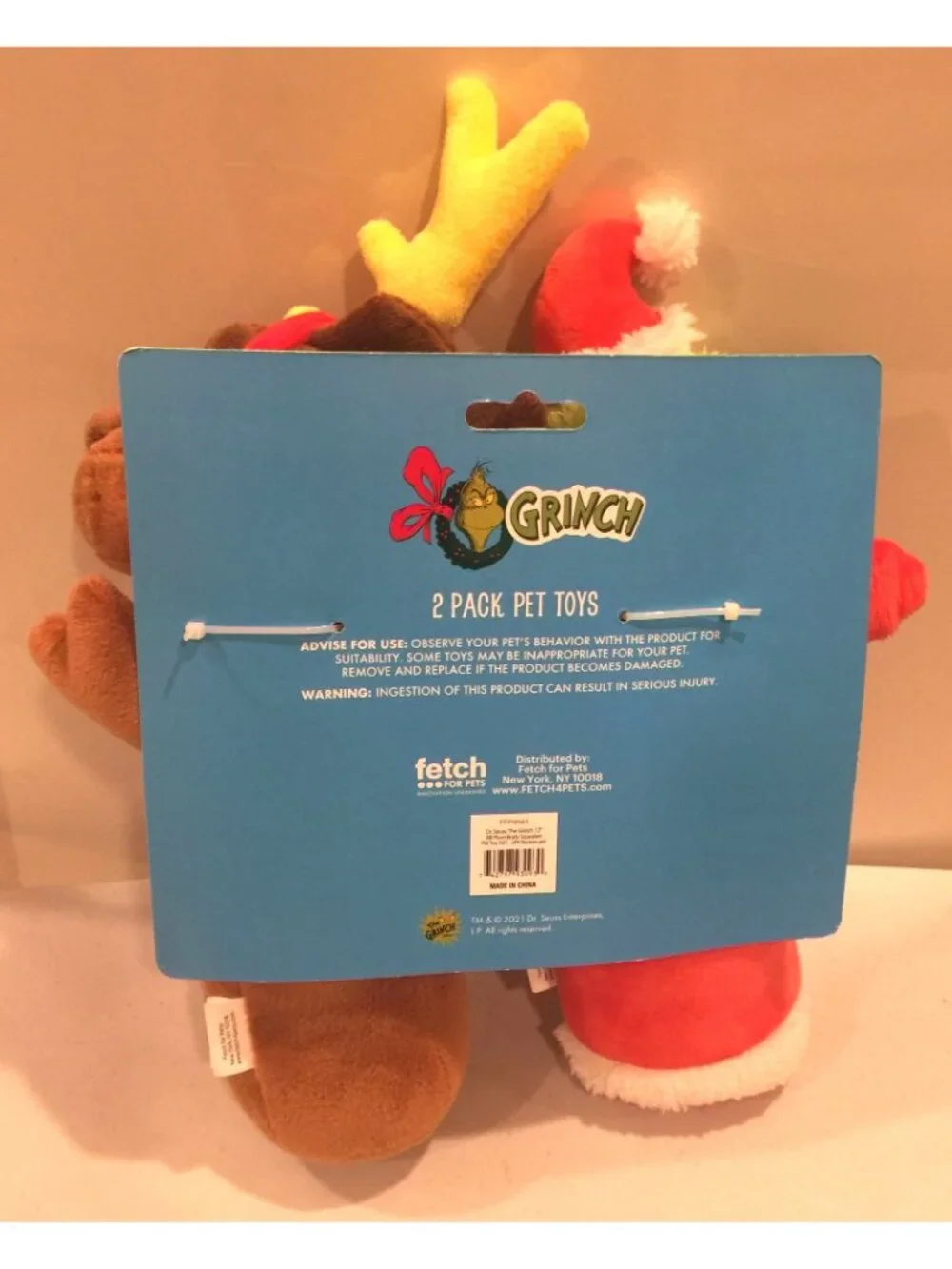 How the Grinch Stole Christmas The Grinch & Max Plush Squeak Dog Toy